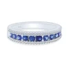 Anillo de oro blanco con diamantes 0.20 quilates y zafiros 0.61 quilates