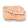 Anillo de oro rosa con diamantes 0.42 quilates