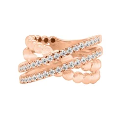 Anillo de oro rosa con diamantes 0,80 quilates