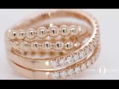 Anillo de oro rosa con diamantes 0,80 quilates