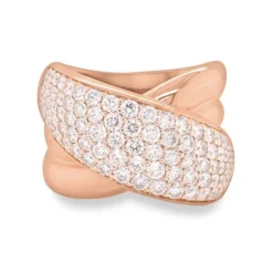 Anillo de oro rosa con diamantes 2.15 quilates