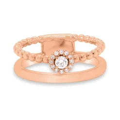 Anillo de oro rosa con diamantes 0.13 quilates