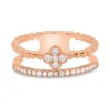 Anillo de oro rosa con diamantes 0.22 quilates