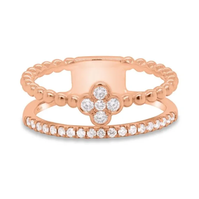 Anillo de oro rosa con diamantes 0.22 quilates