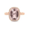 Anillo de oro rosa con diamantes y morganita 3.23 quilates