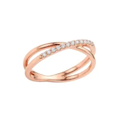 Anillo de oro rosa con diamantes 0.08 quilates