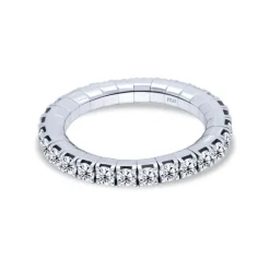 Anillo elástico de oro blanco y diamantes