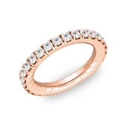 Anillo elástico de oro rosa y diamantes 1.28 quilates
