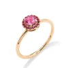 Anillo Mattioli cupido en oro rosa con turmalina rosa y rodolitas