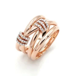 Anillo Mattioli Hiroko de oro rosa y diamantes 0,13 quilates