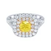 Anillo oro blanco con diamantes 1.02 quilates y diamante fancy central 1.23 quilates