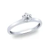 Anillo solitario de oro blanco y diamante de 0.40 quilates