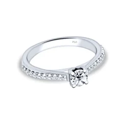 Anillo solitario de oro blanco y diamantes 0.48 quilates