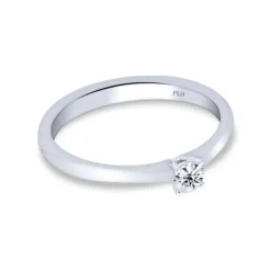 Anillo solitario de oro blanco y diamantes de 0.13 quilates