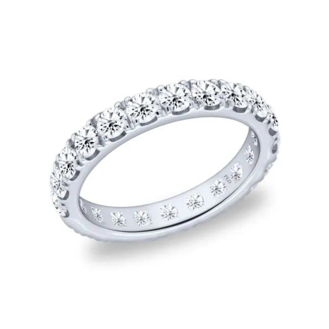 Anillo tipo alianza de oro blanco y diamantes de 1.75 quilates