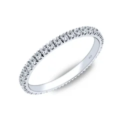 Anillo tipo alianza de oro blanco con diamantes 0.50 quilates
