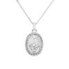Colgante de la Virgen María en nácar, oro blanco y diamantes de 0,11 quilates