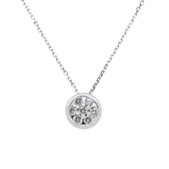 Colgante de oro blanco con 7 diamantes 0,25 quilates