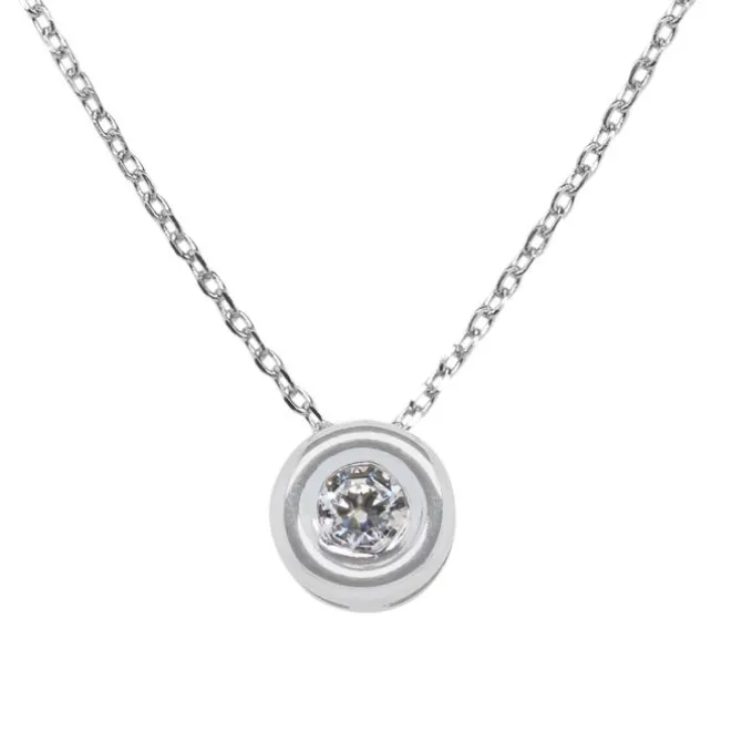 Colgante de oro blanco con diamante 0,13 quilates