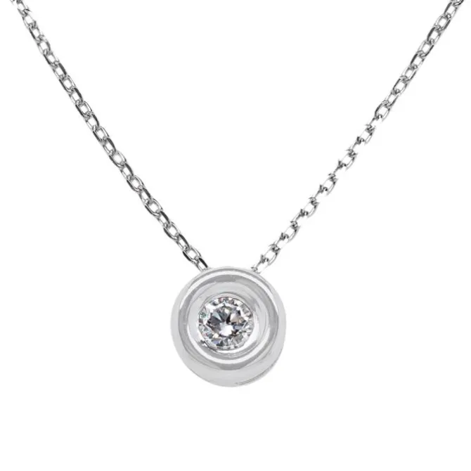 Colgante de oro blanco con diamante 0,10 quilates
