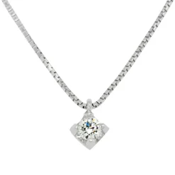 Colgante de Oro Blanco con diamante talla brillante 0.11 quilates
