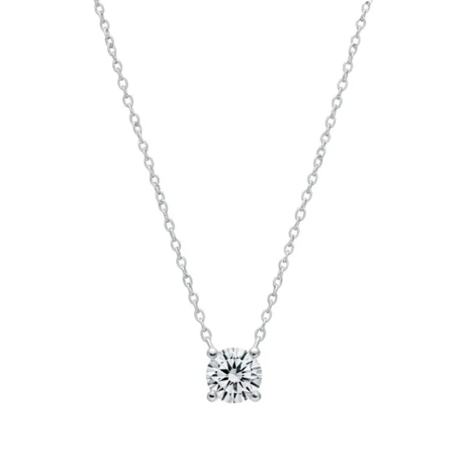 Colgante de oro blanco y diamante 0.30 quilates