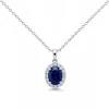 Colgante de oro blanco, zafiro 0.82 quilates y diamantes 0.18 quilates