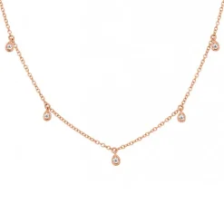Colgante de oro rosa con diamantes 0.22 quilates