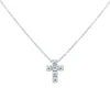 Collar de oro blanco con colgante cruz con diamantes 0,55 quilates