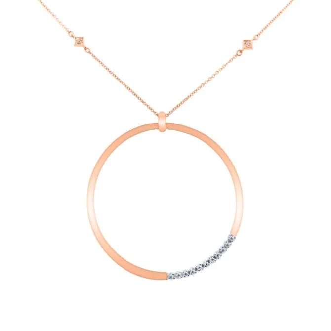 Collar de oro rosa con brillantes 0,16 quilates