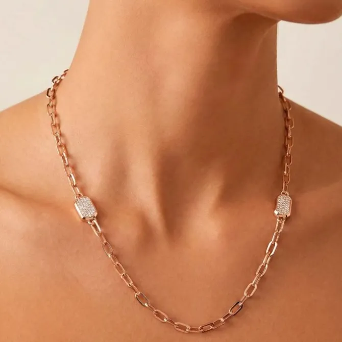 Collar de oro rosa y diamantes 1.00 quilates