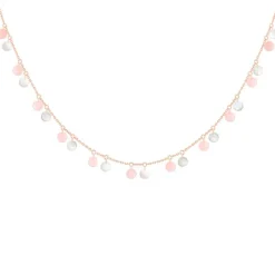 Collar La Brune & La Blonde Polka 22 rosa opalina y nacar