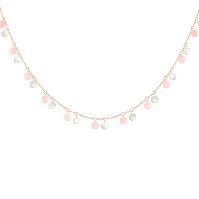 Collar La Brune & La Blonde Polka 22 rosa opalina y nacar