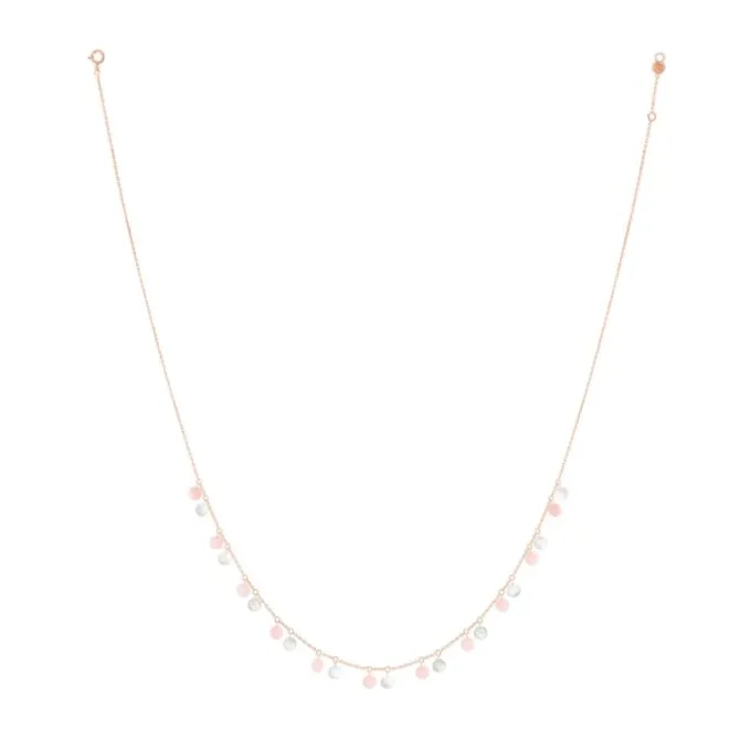 Collar La Brune & La Blonde Polka 22 rosa opalina y nacar