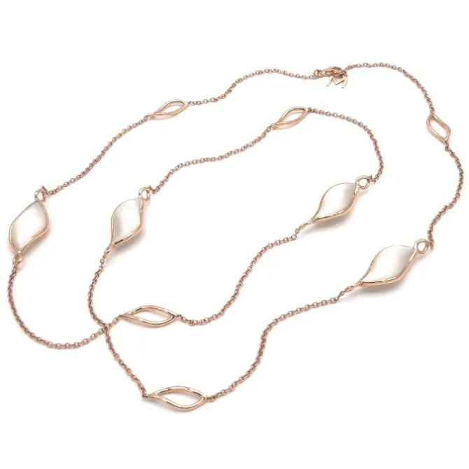 Collar Mattioli Navettes sautoir de oro rosa y madre perla