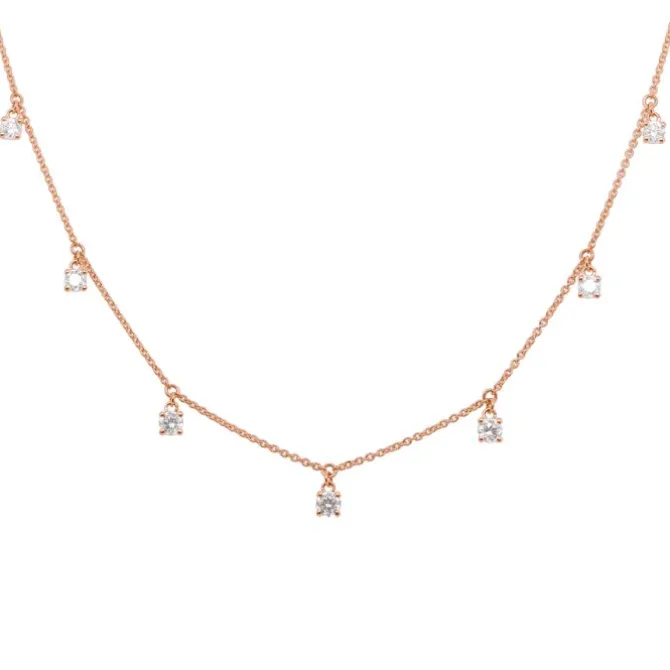 Gargantilla de oro rosa y diamantes 0,50 quilates