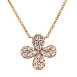 Gargantilla de oro rosa y diamantes talla brillante con 0,98 quilates
