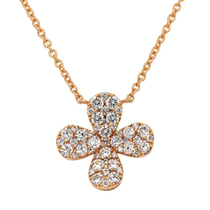Gargantilla de oro rosa y diamantes talla brillante con 0,98 quilates