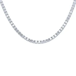 Gargantilla Riviere de oro blanco con diamantes 4.20 quilates