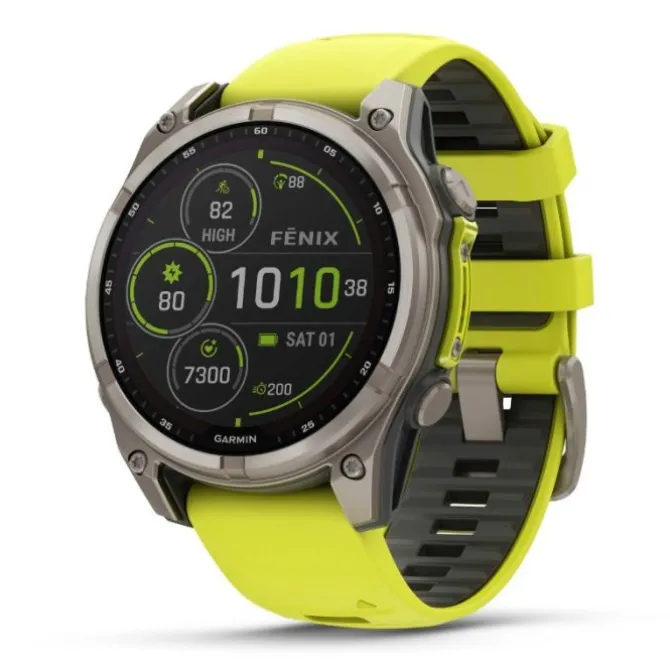 Garmin Fenix 8 47mm Solar Zafiro Titanio Correa Amarilla