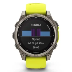 Garmin Fenix 8 47mm Solar Zafiro Titanio Correa Amarilla
