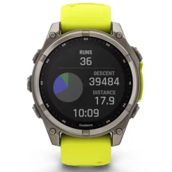 Garmin Fenix 8 47mm Solar Zafiro Titanio Correa Amarilla