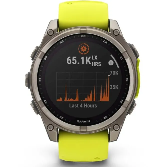 Garmin Fenix 8 47mm Solar Zafiro Titanio Correa Amarilla