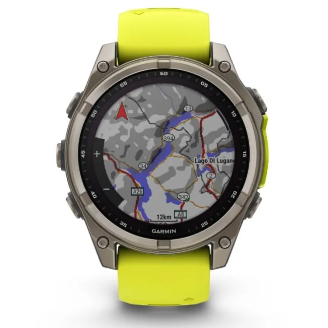 Garmin Fenix 8 47mm Solar Zafiro Titanio Correa Amarilla