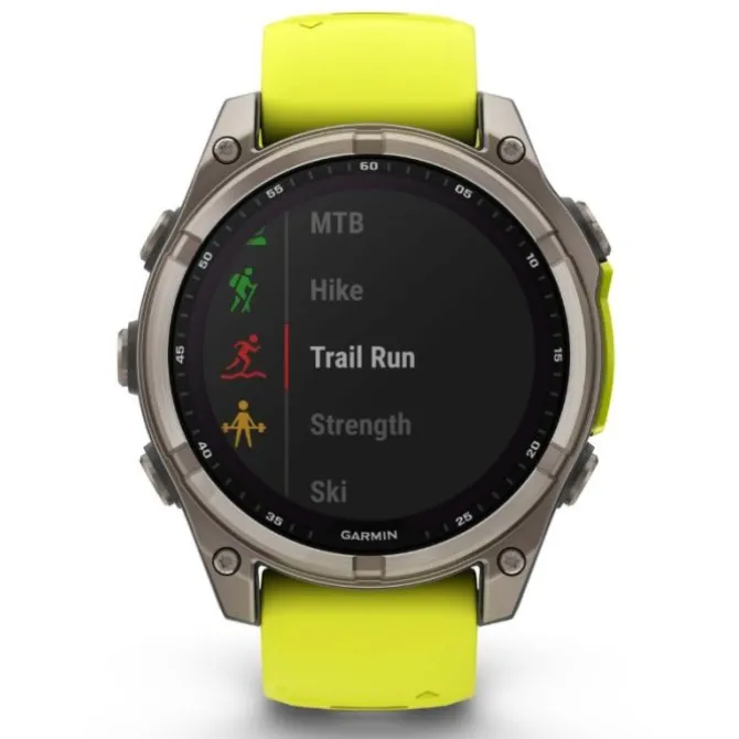 Garmin Fenix 8 47mm Solar Zafiro Titanio Correa Amarilla