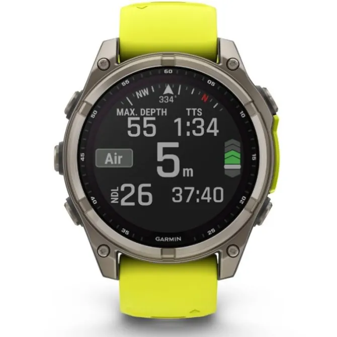 Garmin Fenix 8 47mm Solar Zafiro Titanio Correa Amarilla