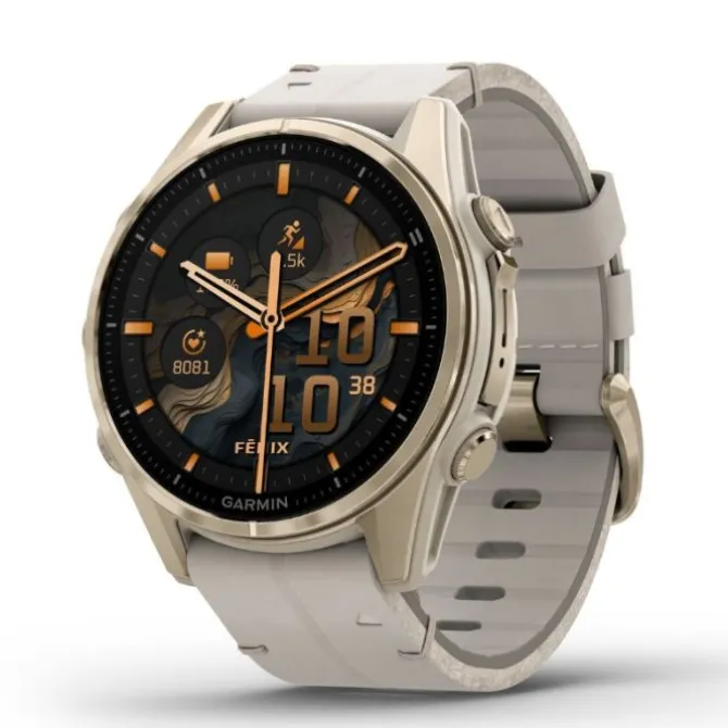 Garmin Fénix 8 43mm Amoled Zafiro Cuero Beige