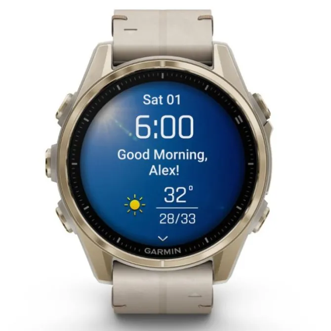 Garmin Fénix 8 43mm Amoled Zafiro Cuero Beige