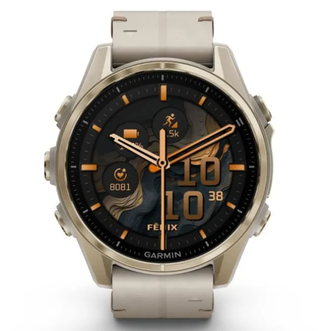 Garmin Fénix 8 43mm Amoled Zafiro Cuero Beige