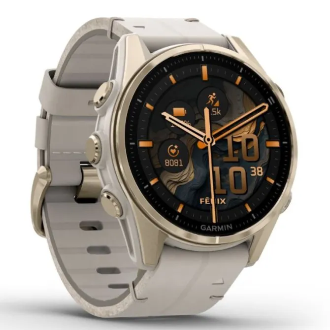 Garmin Fénix 8 43mm Amoled Zafiro Cuero Beige